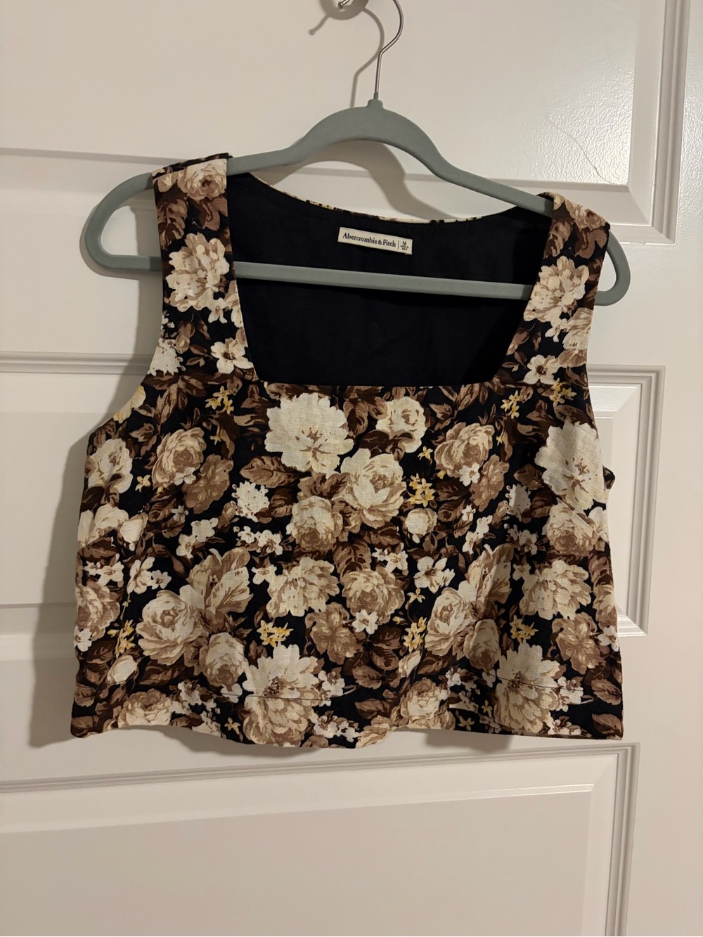 Abercrombie Square Neck Floral Cropped Tank